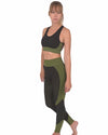 Trois Seamless Sports Bra Black with Green High Support Fitness Bra